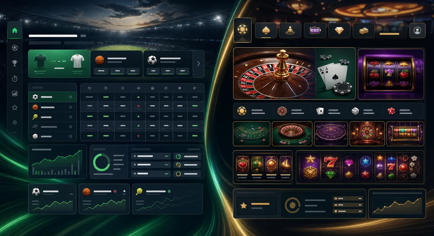 Betway sportsbook and casino navigation